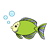Green and Purple Fish Color PNG