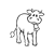 Brown Cow Line PNG