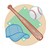 Baseball Items Color PDF