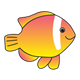 Yellow and Red Fish with white stripe down the side