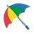 Rainbow Umbrella Color PNG