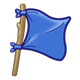 Blue Flag on brown pole