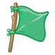 Green Flag on brown pole