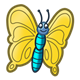 Yellow Butterfly blue body