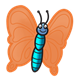 Orange Butterfly blue body