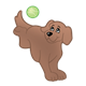 Brown Dog Playing with tennis ball