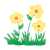 Three Yellow Flowers Color PNG