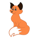Orange Fox with bushy white tail
