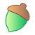 Green Acorn Color PNG