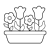 Brown Flower Box Line PNG