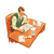 Man Sitting at Desk Color PDF