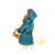Little Girl in Blue Coat Color PNG
