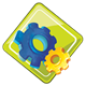 Green Sign with two gears