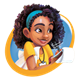 Adina holding notebook