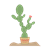 Prickly Pear Cactus Color PNG
