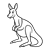 Adult Kangaroo Line PNG