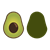 Avocado Halves Color PNG
