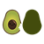 Avocado Half Color PNG