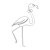 Male Flamingo Line PNG