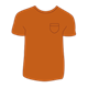 T-Shirt orange, with pocket