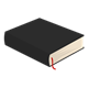 Book black, with red bookmark ribbon