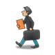 Man holding suitcase and folder