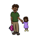Man holding little girl's hand