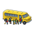 Children Getting on Bus Color PNG