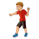 Boy standing, with arm outstretched