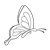 Blue Butterfly Line PNG