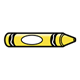 Yellow Crayon sideways, with white label