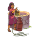 Bible Times Girl drawing water from a well