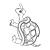 Green Turtle Line PNG