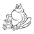 Sitting Green Frog Line PNG
