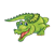 Green Crocodile Color PNG