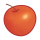 Red Apple with stem pointing sideways