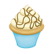 Cupcake with frosting and chocolate drizzle