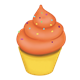 Cupcake with orange icing and sprinkles