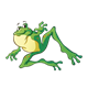 Jumping Frog green, with arms out