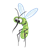 Green Mosquito Color PNG