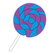 Blue Lollipop with purple swirls