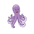 Grinning Purple Octopus Color PNG