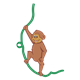 Brown Monkey standing on a vine