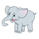 Gray Elephant with trunk out