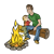 Dad and Son Color PNG