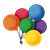 Bunch of 6 Balloons Color PNG