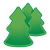 Cluster of Three Trees Color PNG