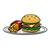 Hamburger and Fries Color PDF