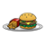 Hamburger and Fries Color PNG