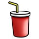 Red Cup with straw and lid